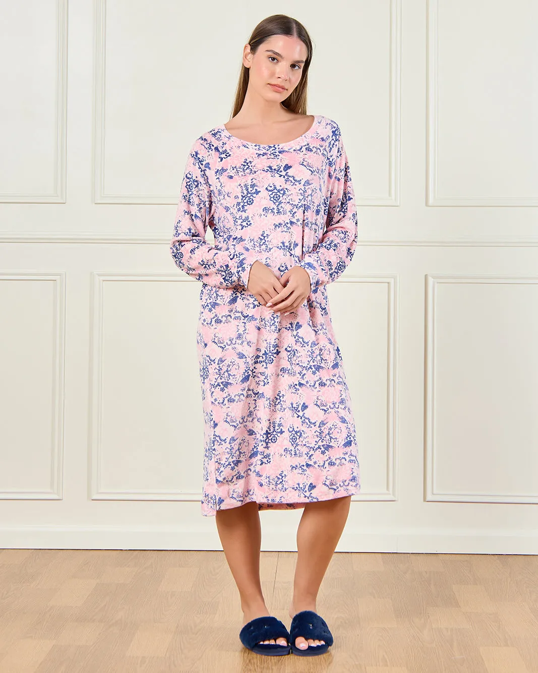 Women Pink Printed Nightgown sold by Redtag
