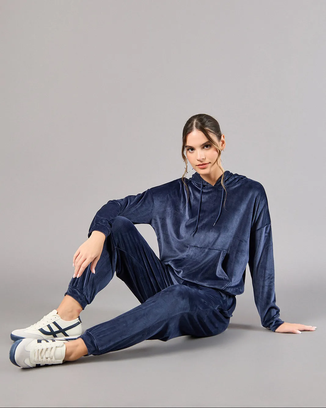 Women Navy Hooded Sweatshirt sold by Redtag product image thumbnail 2