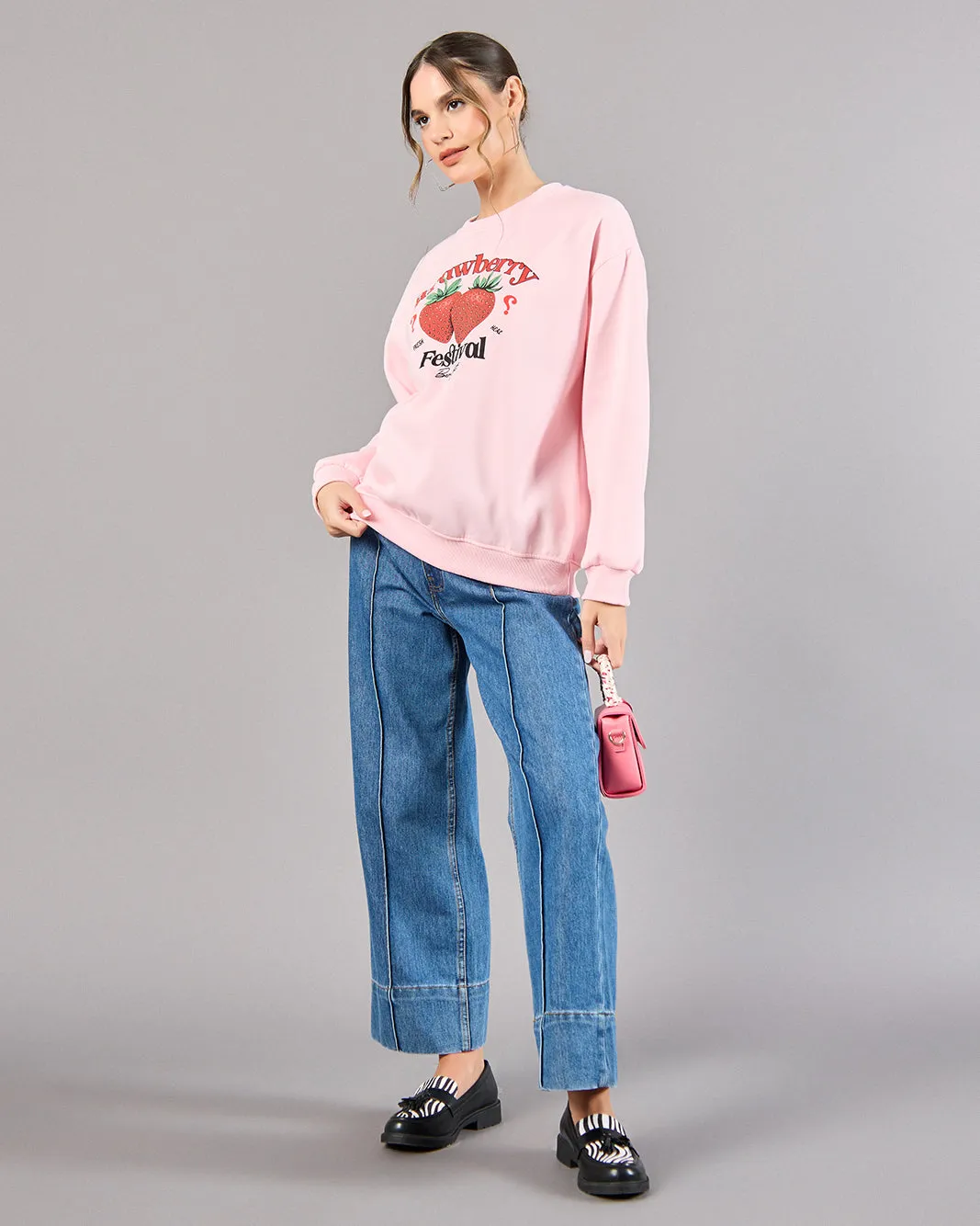 Women Pink Printed Sweatshirt sold by Redtag product image thumbnail 2