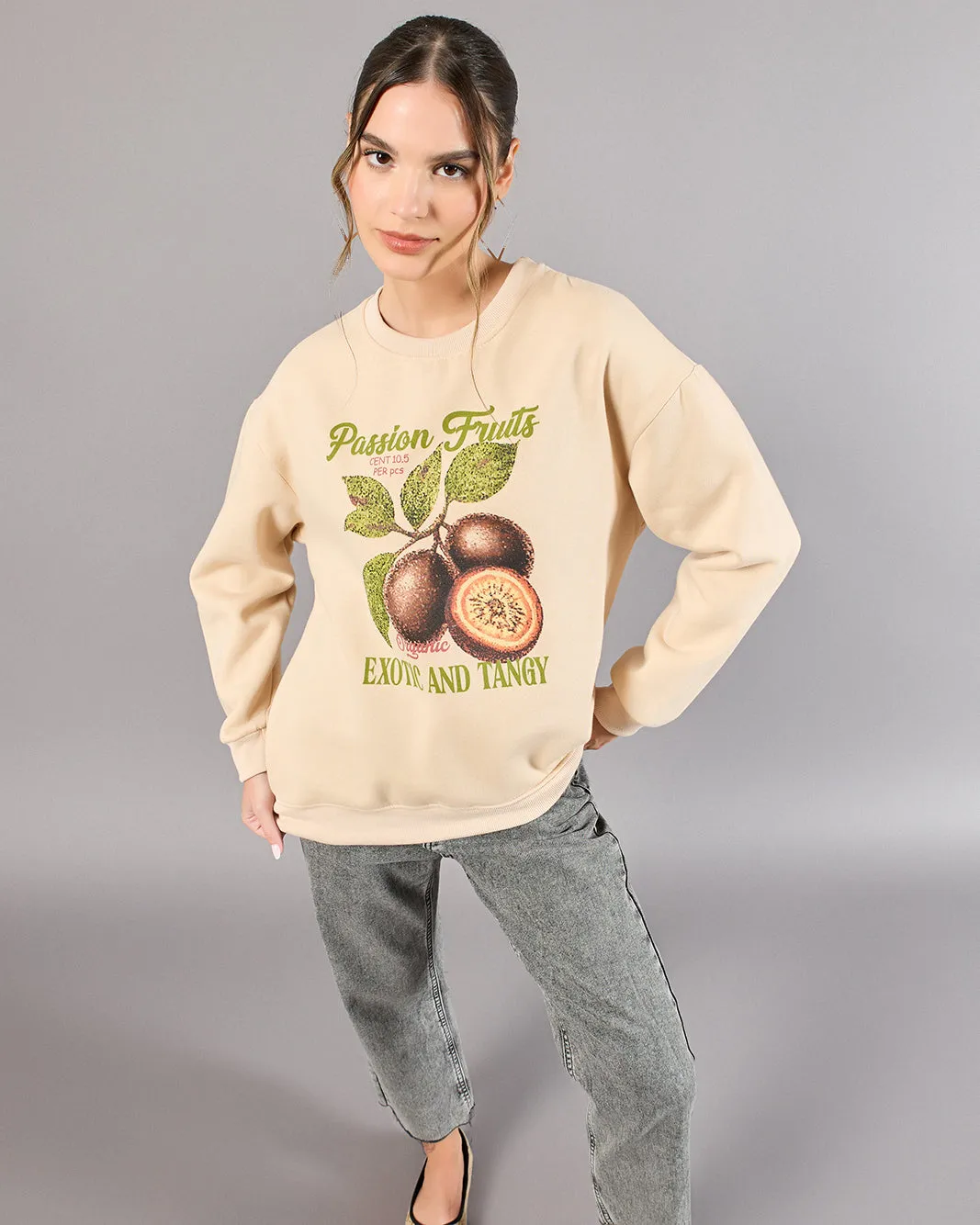 Women Beige Printed Sweatshirt sold by Redtag product image thumbnail 5