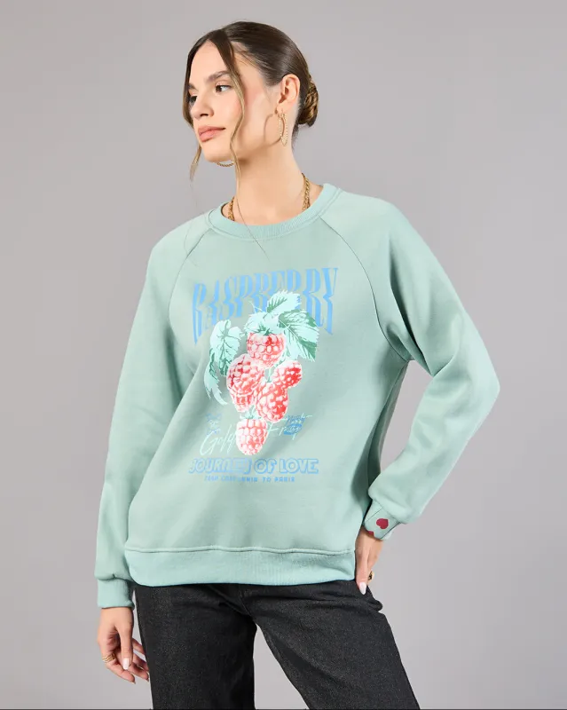 Women Mint Printed Sweatshirt sold by Redtag