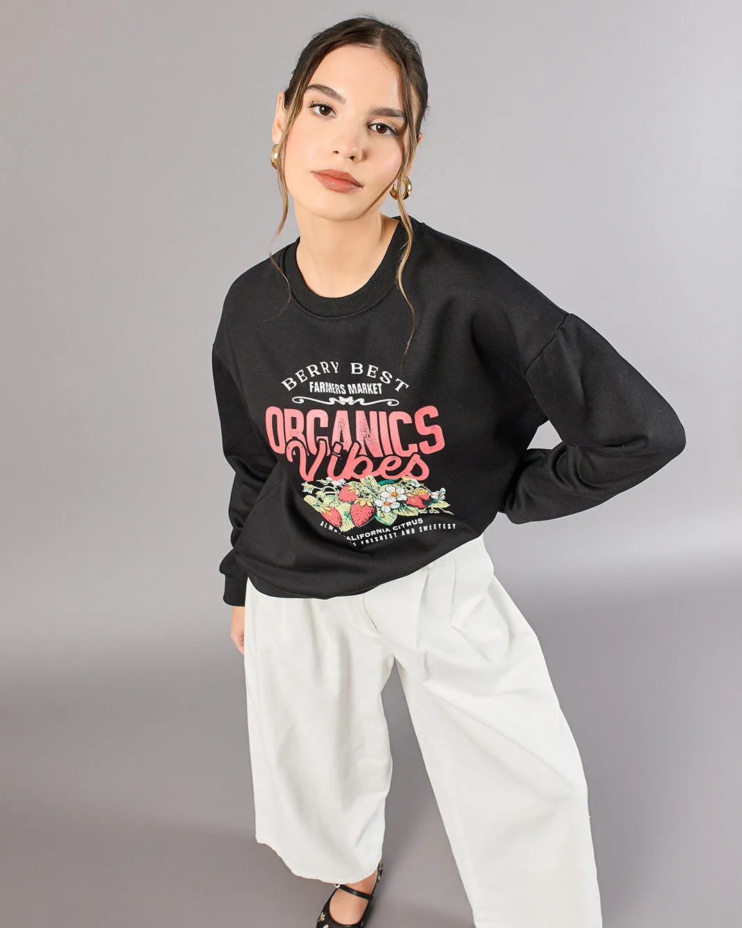 Women Black Printed Sweatshirt sold by Redtag product image thumbnail 5