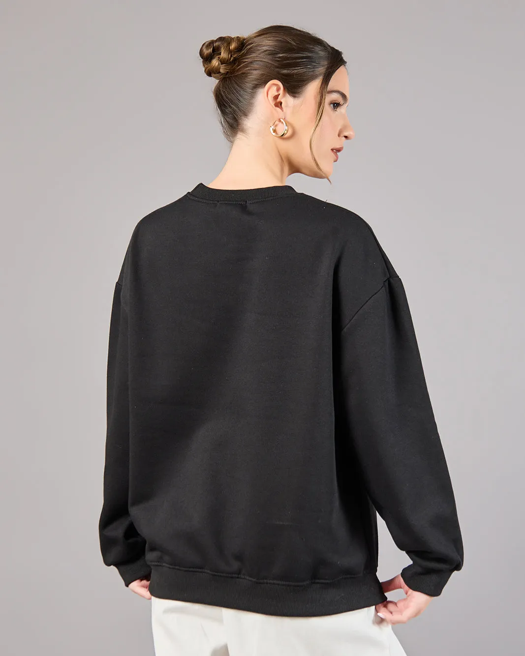 Women Black Printed Sweatshirt sold by Redtag product image thumbnail 3