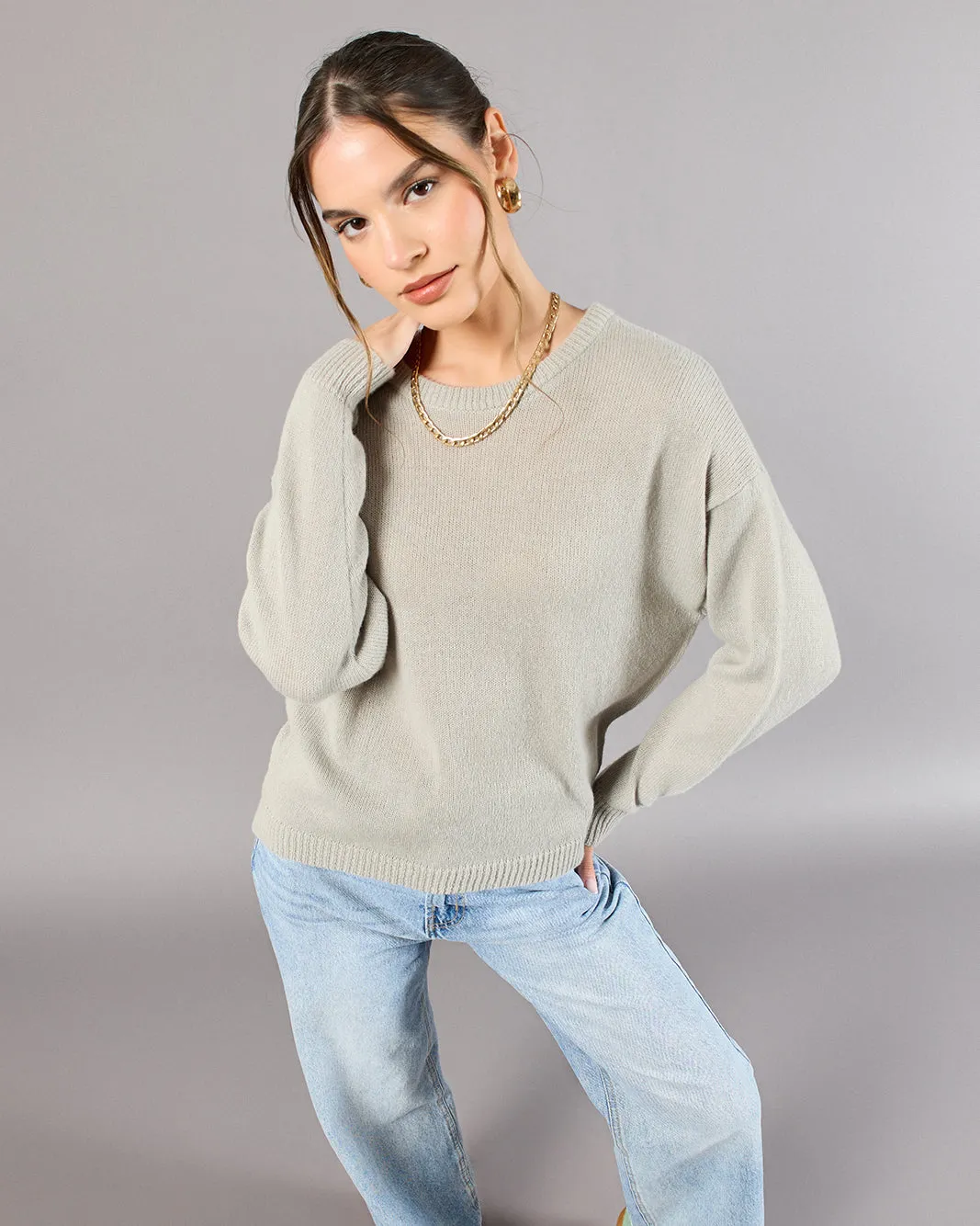 Women Grey Knitted Pullover sold by Redtag product image thumbnail 5