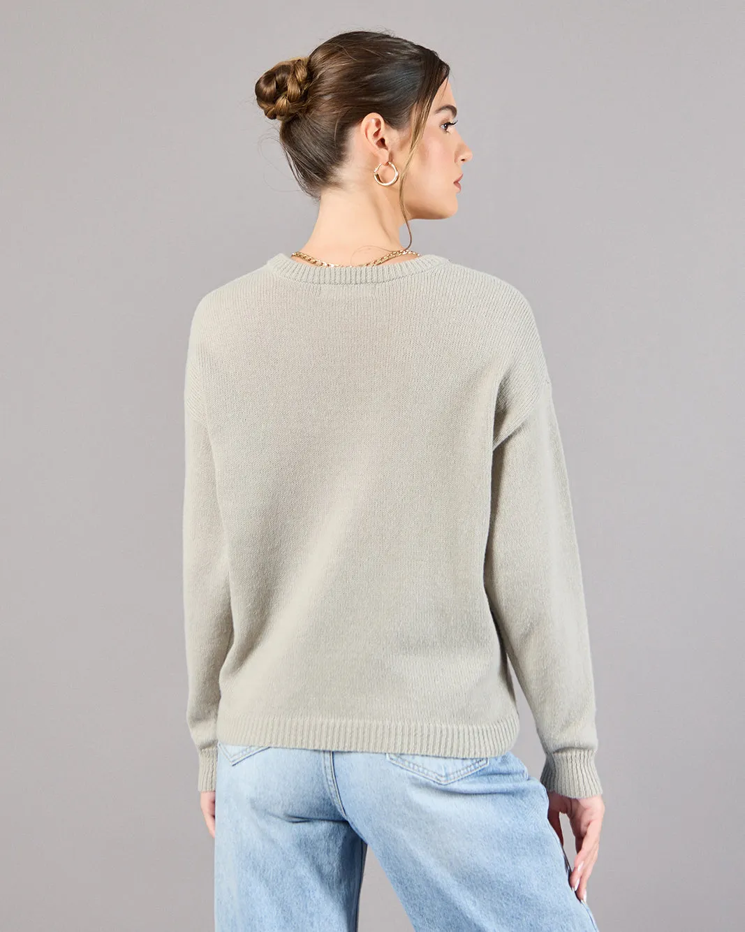 Women Grey Knitted Pullover sold by Redtag product image thumbnail 3