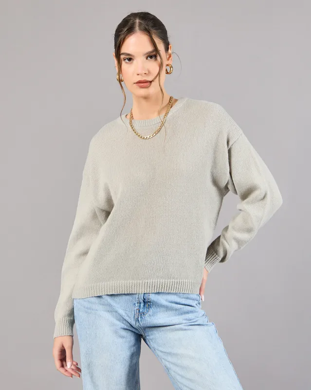 Women Grey Knitted Pullover sold by Redtag
