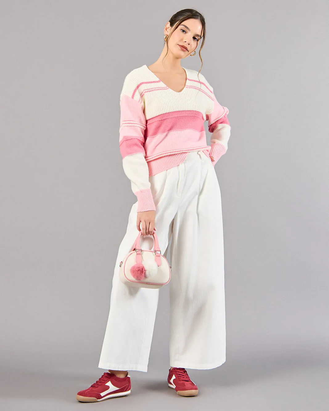 Women Ivory And Pink Knitted Sweater sold by Redtag product image thumbnail 2