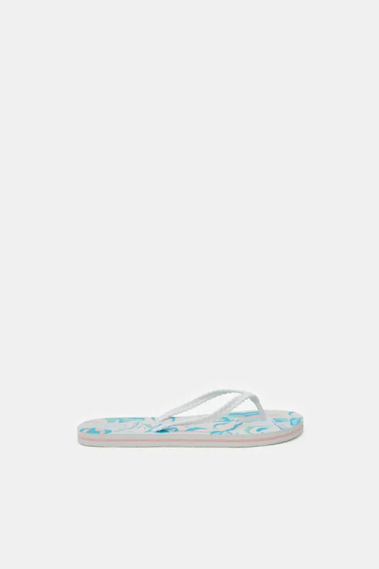Women White Plait Upper Flip Flops sold by Redtag