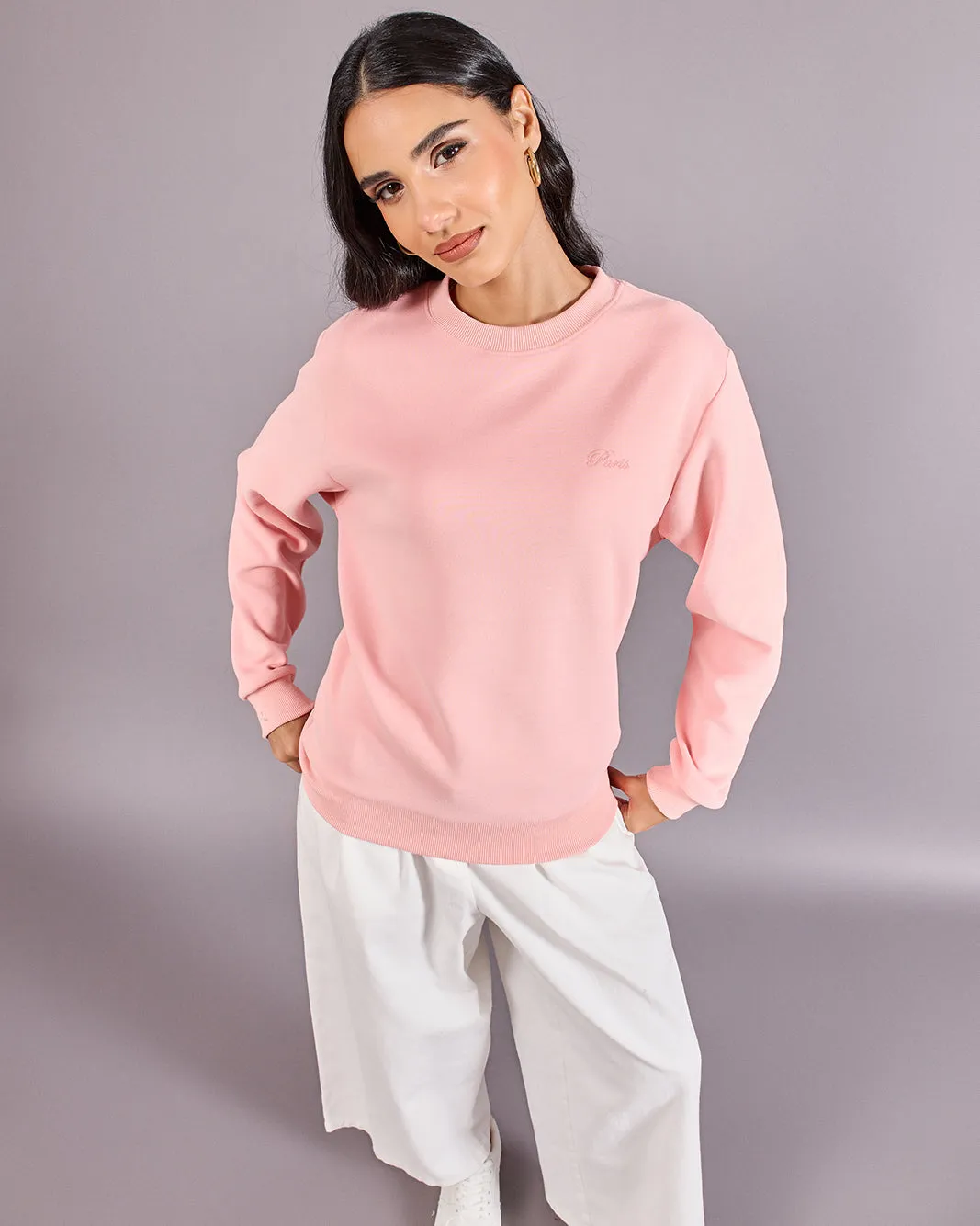 Women Pink Solid Sweatshirt sold by Redtag product image thumbnail 5
