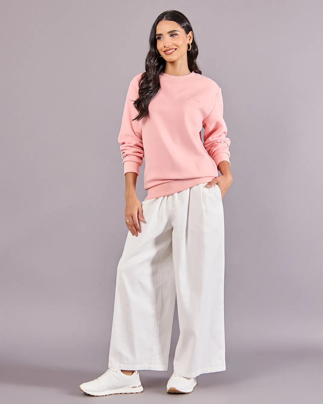 Women Pink Solid Sweatshirt sold by Redtag product image thumbnail 2