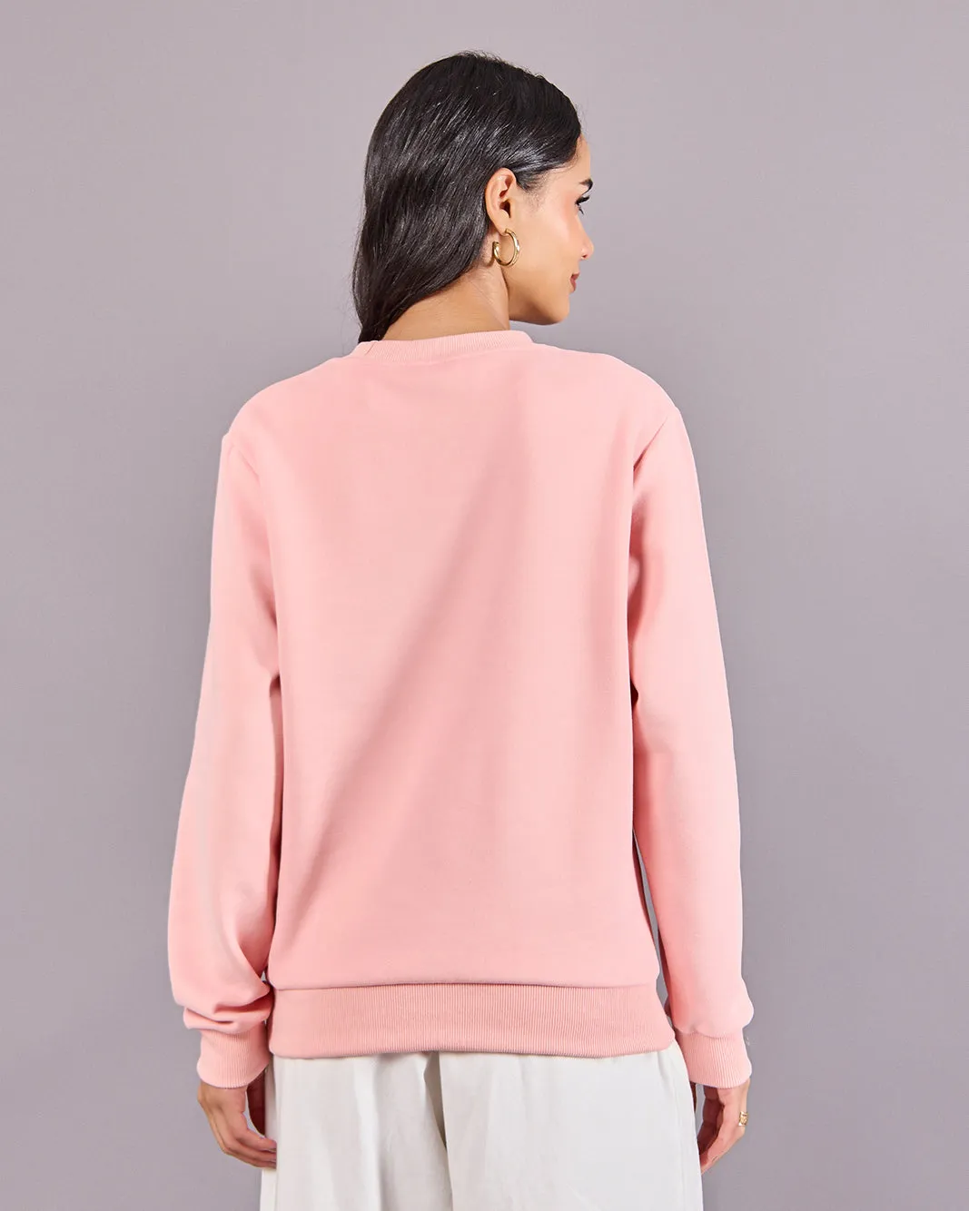 Women Pink Solid Sweatshirt sold by Redtag product image thumbnail 3