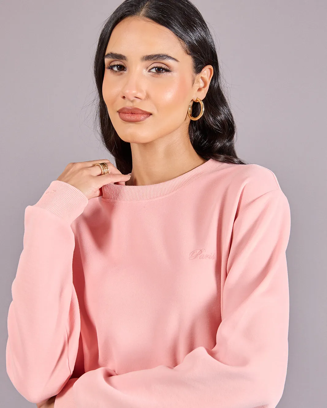 Women Pink Solid Sweatshirt sold by Redtag product image thumbnail 4