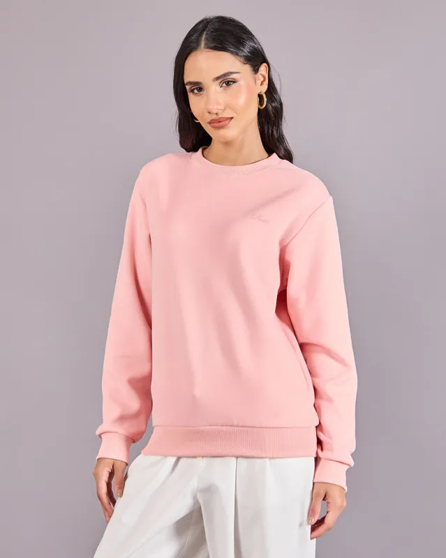 Women Pink Solid Sweatshirt sold by Redtag