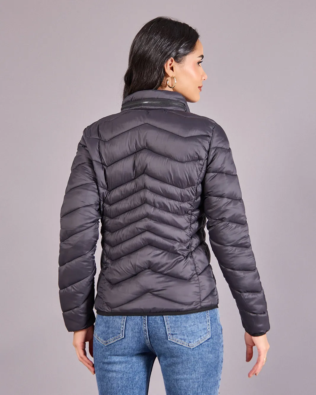 Women Charcoal Padded Jacket sold by Redtag product image thumbnail 3