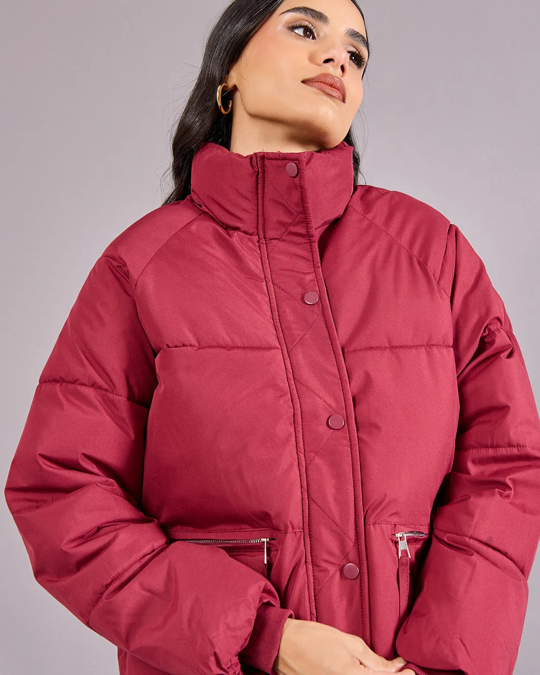 Women Red Padded Jacket sold by Redtag product image thumbnail 4