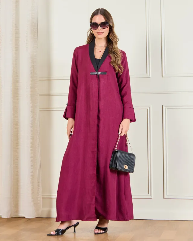 Women Burgundy Front Clasp Dress sold by Redtag