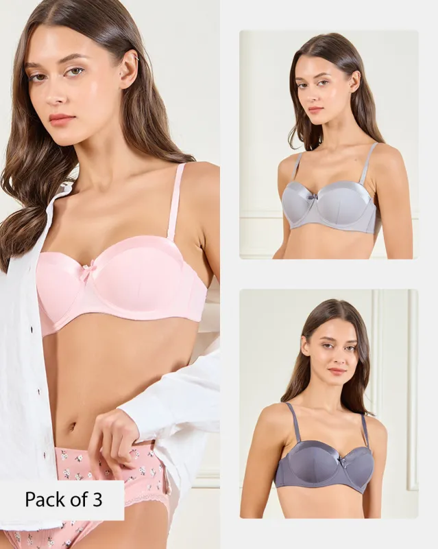 Women Assorted Balconette Bras Set (Pack of 3) sold by Redtag
