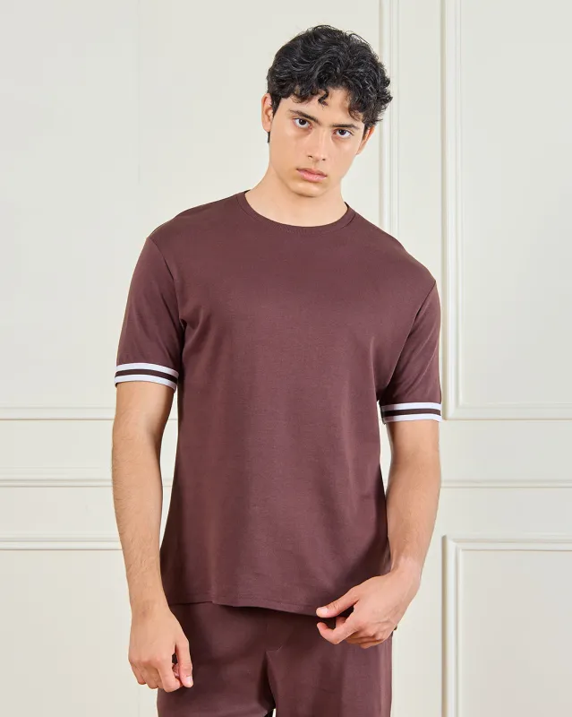 Men Brown Sports T-Shirt made by Redtag