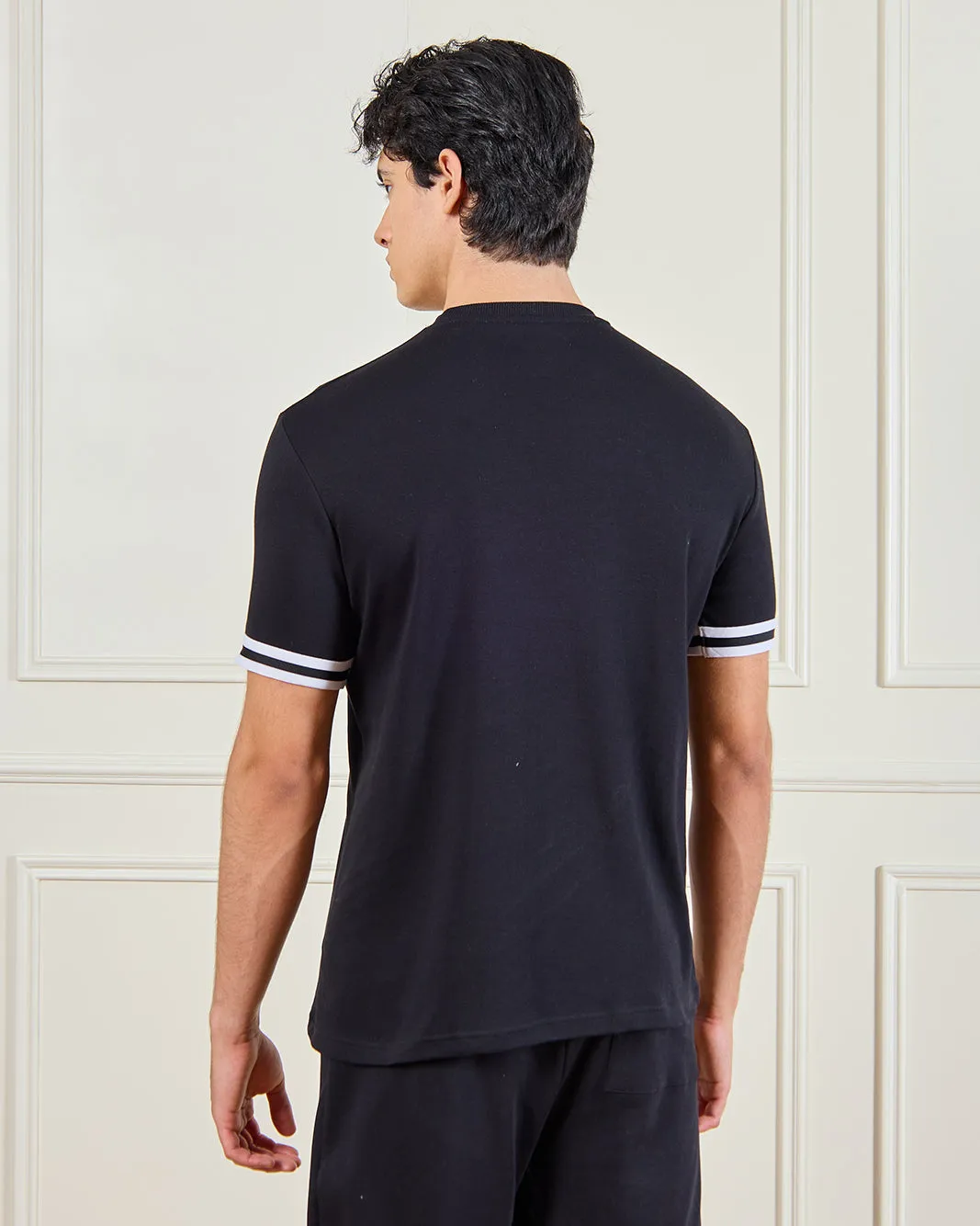 Men Black Sports T-Shirt sold by Redtag product image thumbnail 3