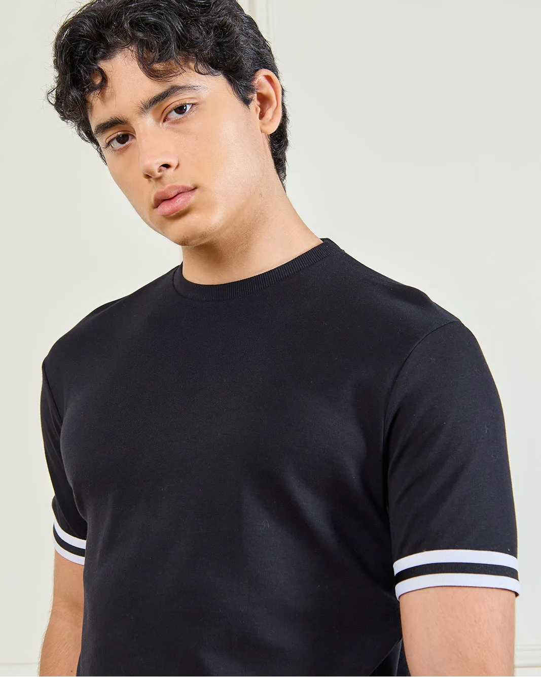 Men Black Sports T-Shirt sold by Redtag product image thumbnail 4