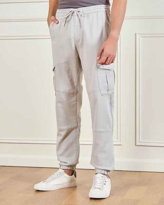 Men Grey Knit Denim Cargo sold by Redtag