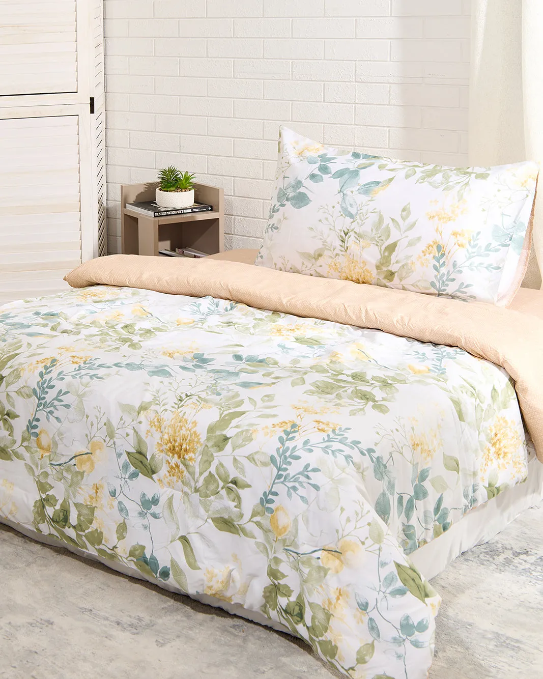 Grey 3-Piece Floral Printed Comforter Set (Single Size) sold by Redtag