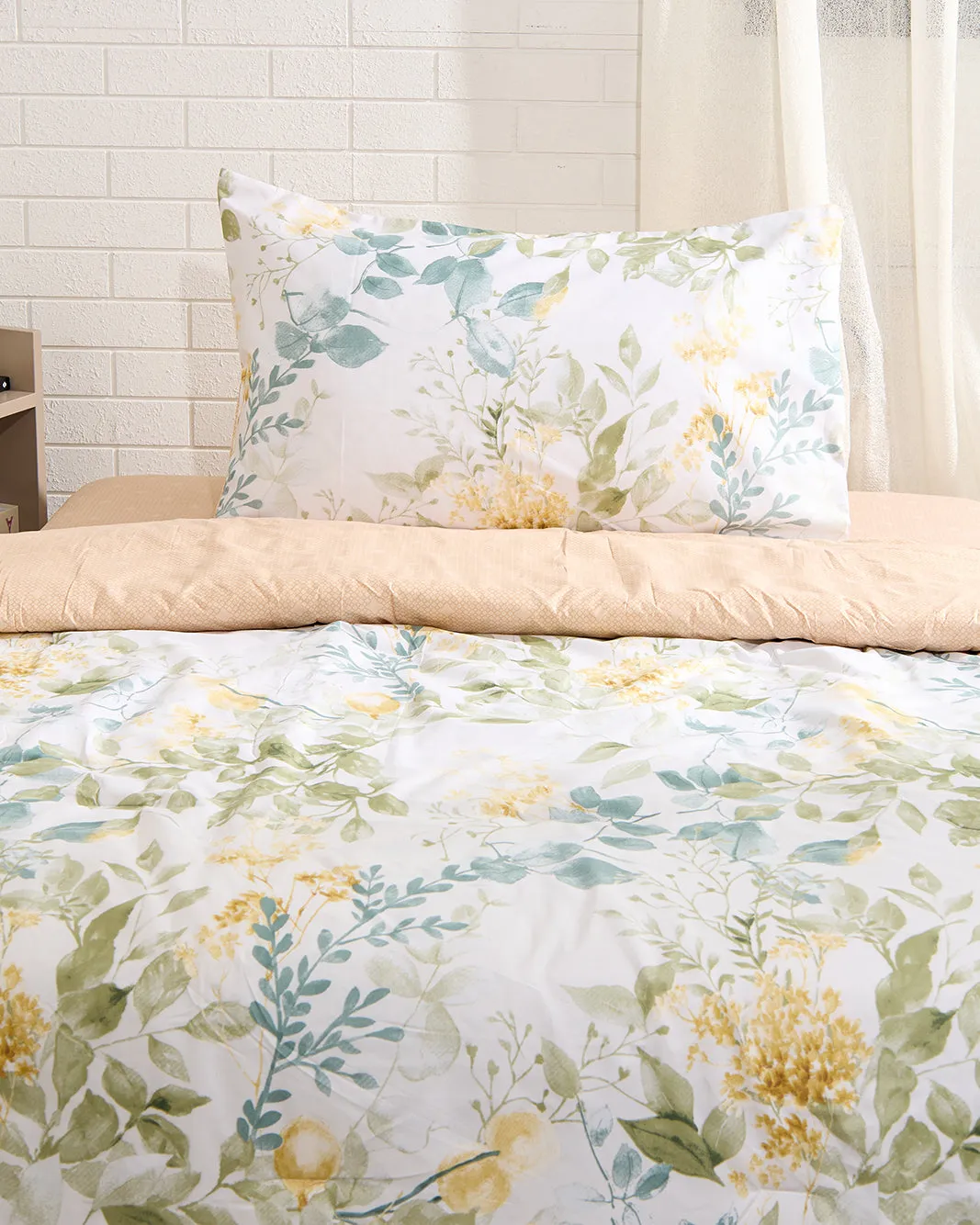 Grey 3-Piece Floral Printed Comforter Set (Single Size) sold by Redtag product image thumbnail 2