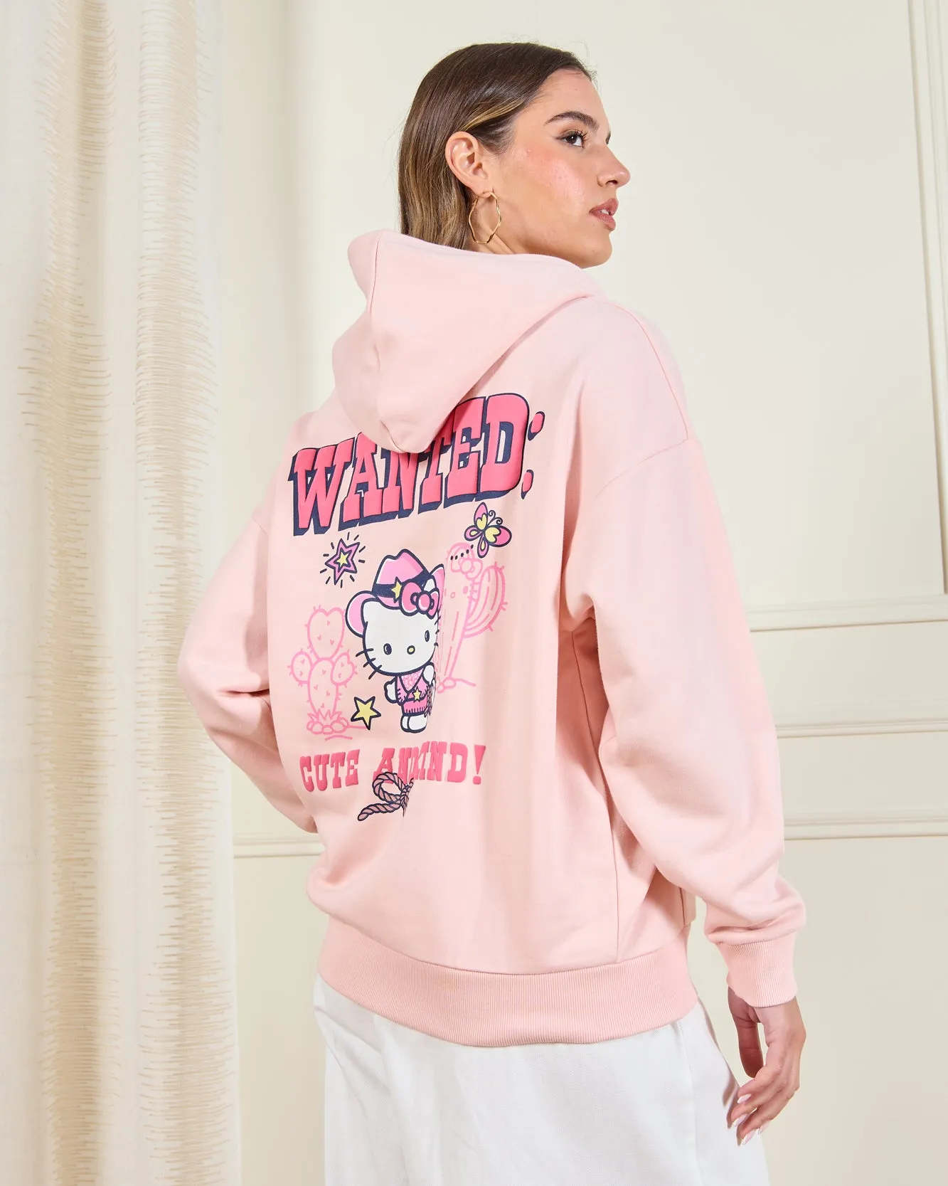 Women Pink Hooded Hello Kitty Sweatshirt sold by Redtag product image thumbnail 3