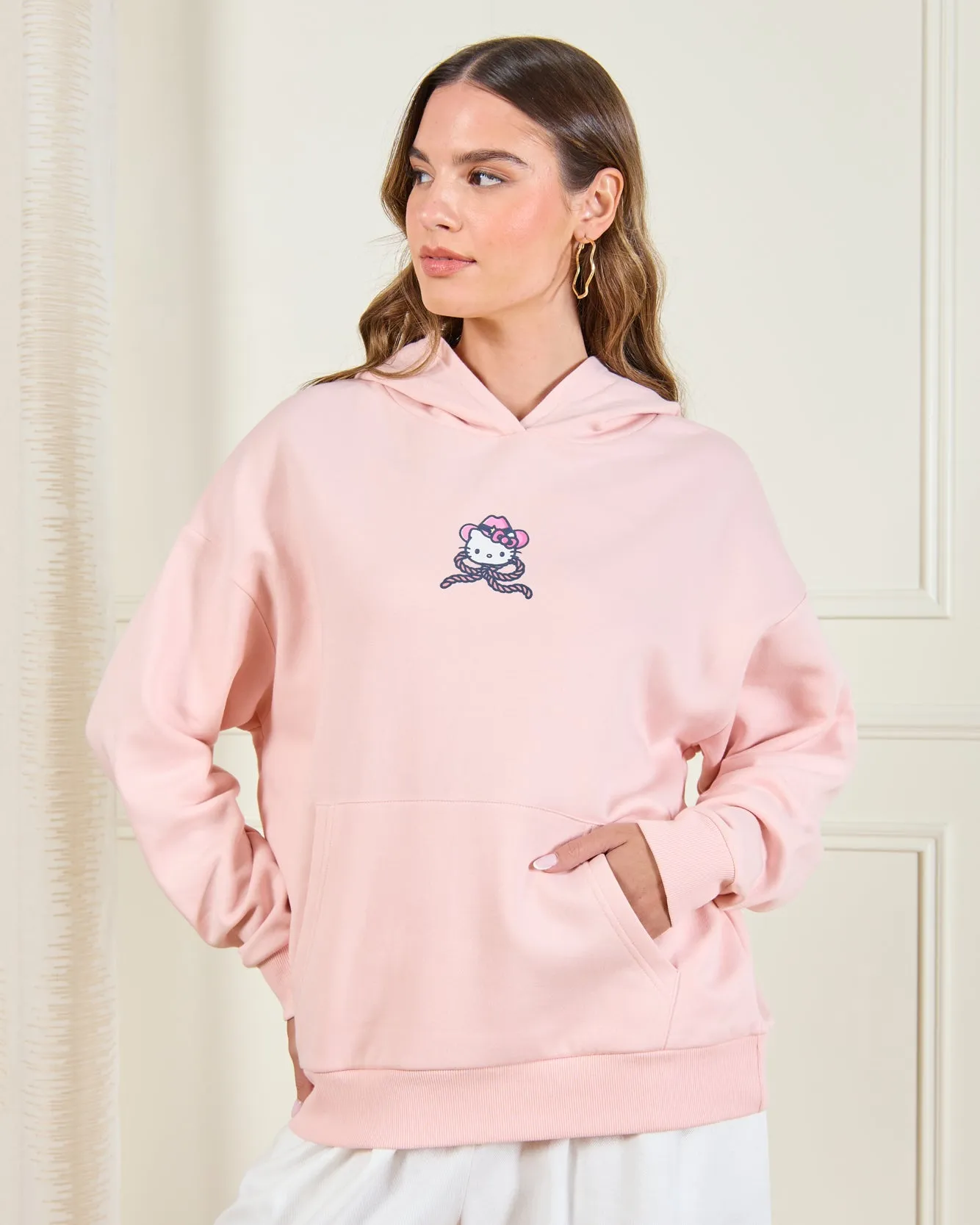 Women Pink Hooded Hello Kitty Sweatshirt sold by Redtag