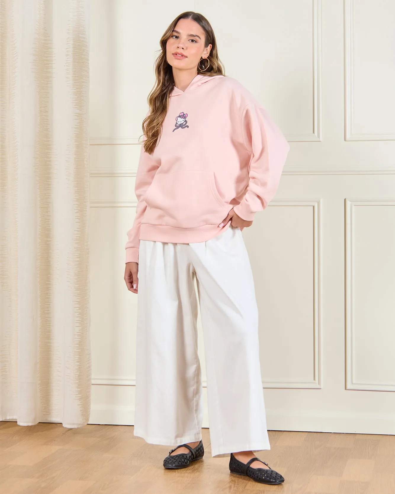 Women Pink Hooded Hello Kitty Sweatshirt sold by Redtag product image thumbnail 2