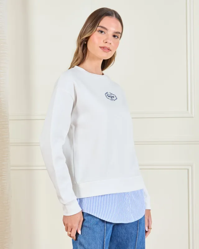 Women Ivory Twofer Sweatshirt sold by Redtag