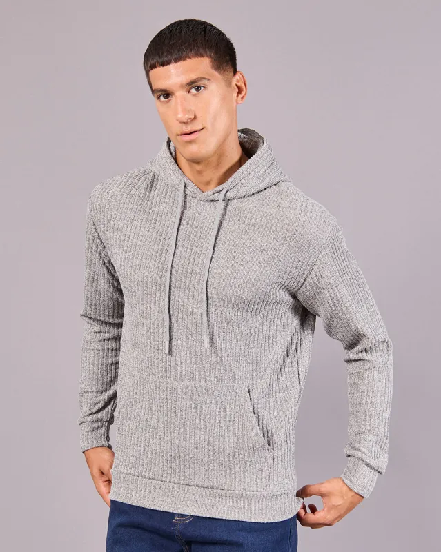 Men Grey Hooded Sweatshirt sold by Redtag