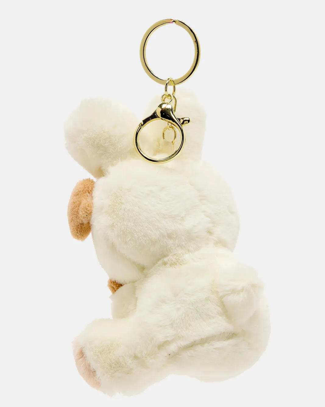 Beige Soft Bunny Plush Keychain sold by Redtag product image thumbnail 3