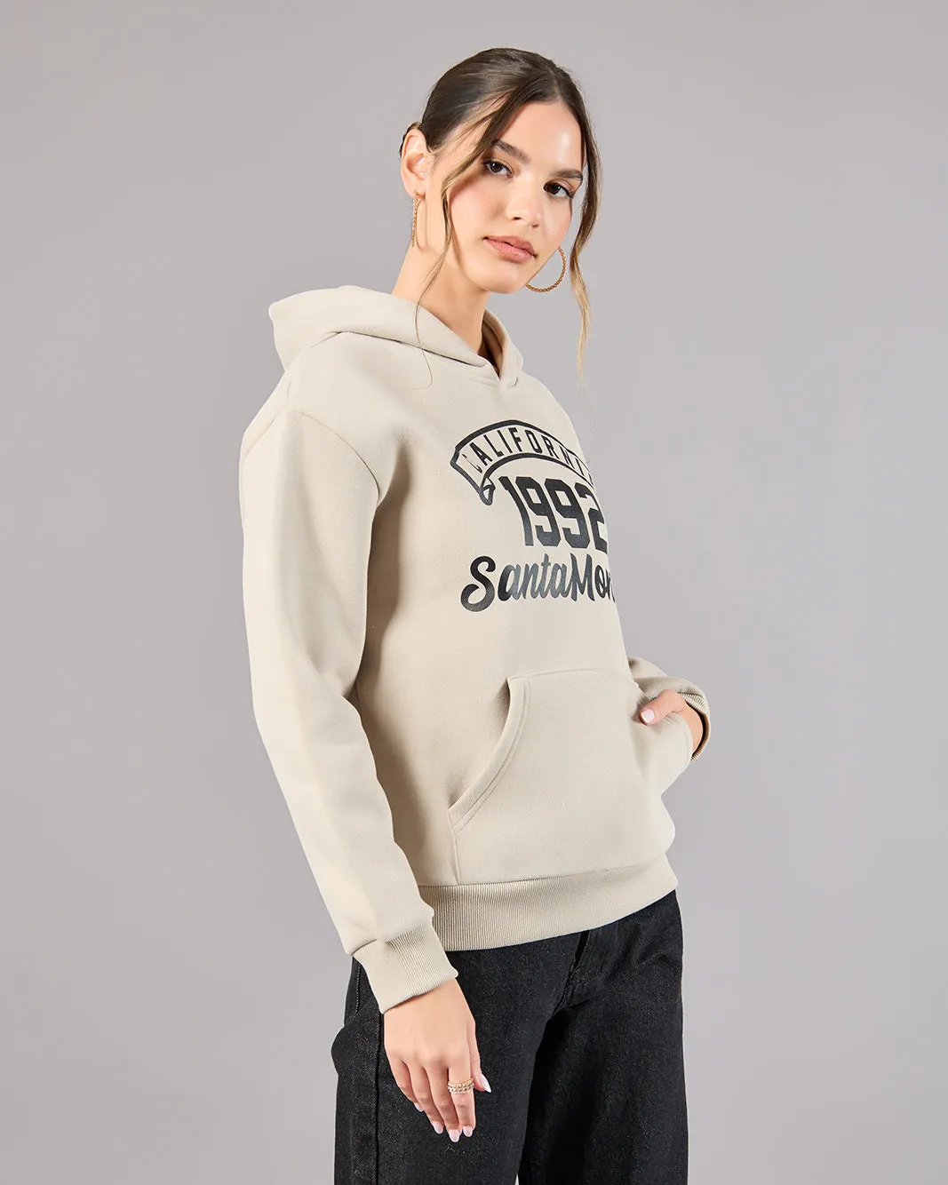 Women Beige Printed Sweatshirt sold by Redtag