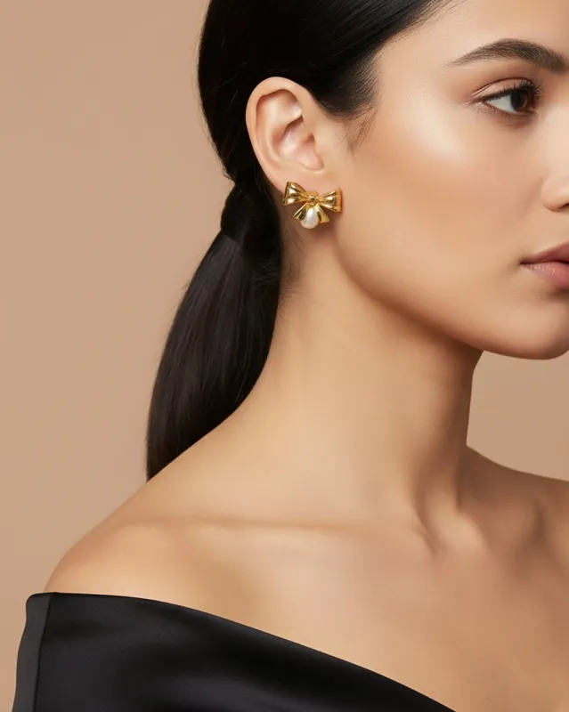 Women Gold Embellished Earring sold by Redtag