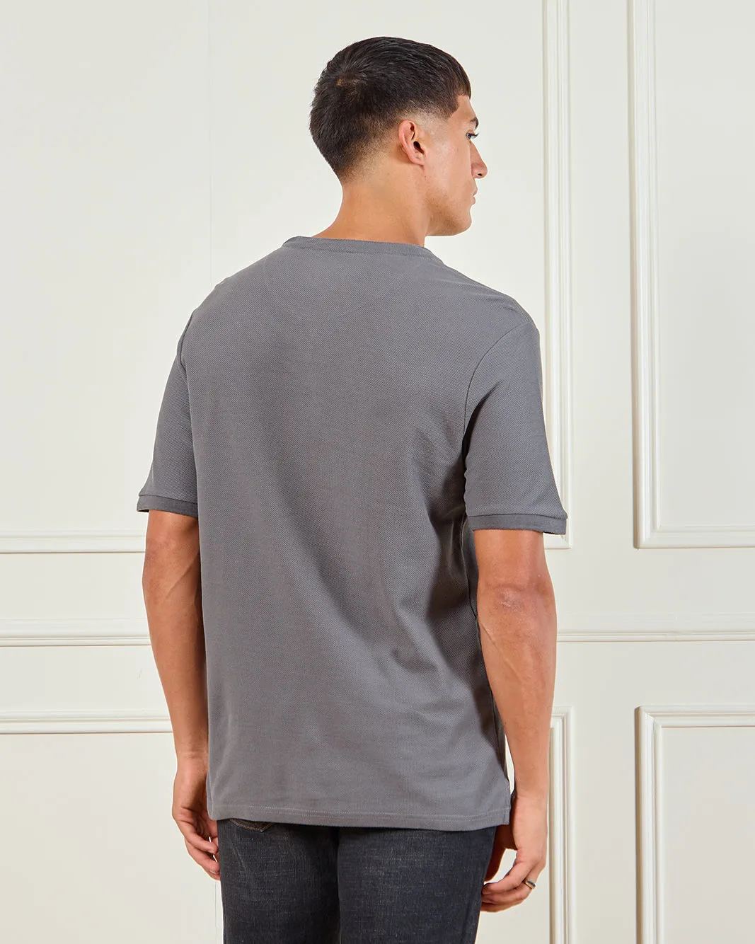 Men Grey Short Sleeve T-shirt sold by Redtag product image thumbnail 3