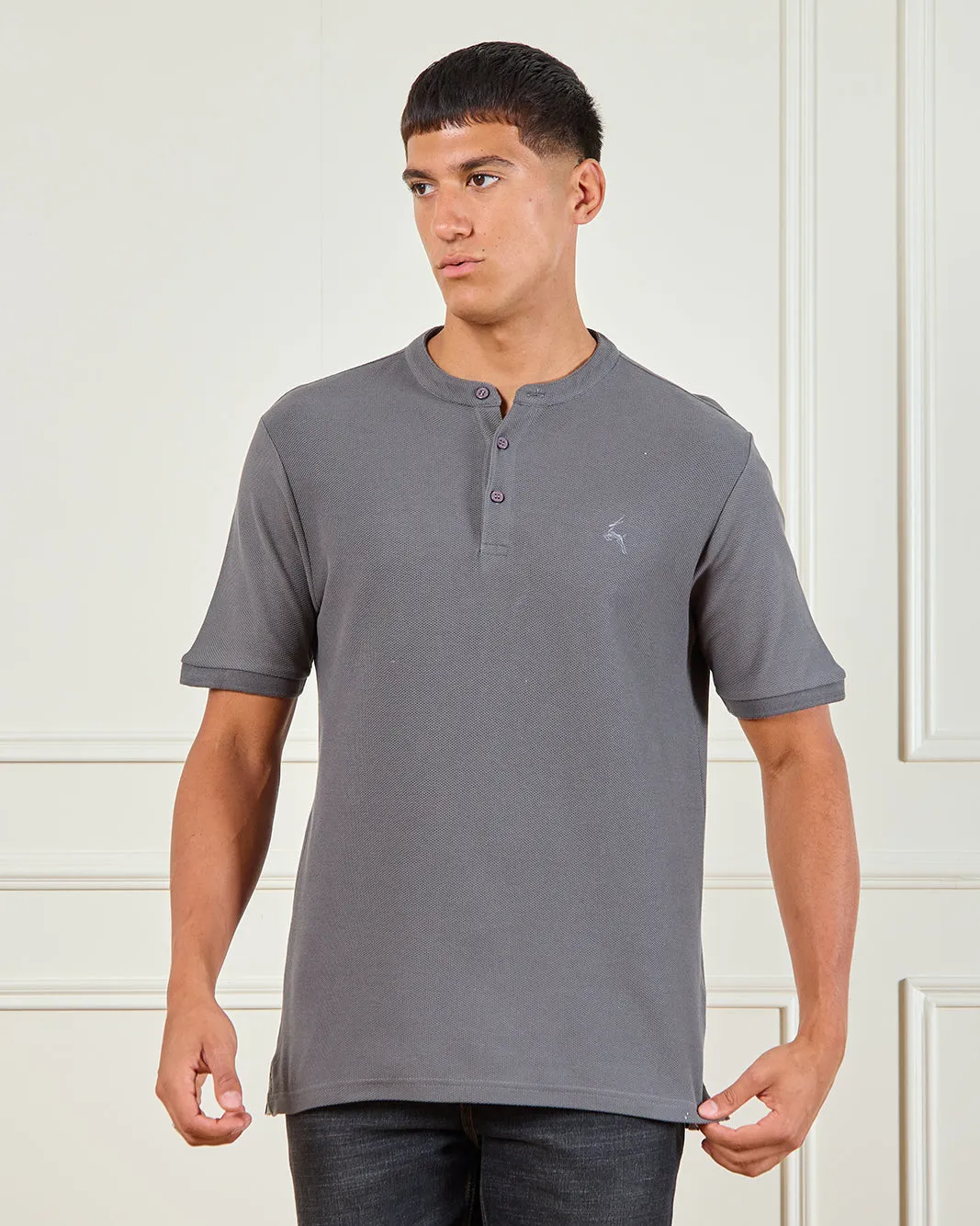 Men Grey Short Sleeve T-shirt sold by Redtag