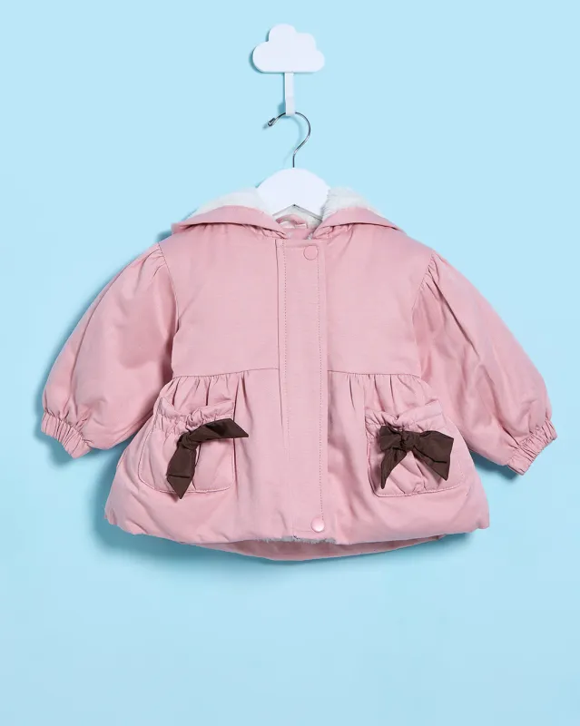 Infant Girls Pink Hooded Padded Jacket sold by Redtag