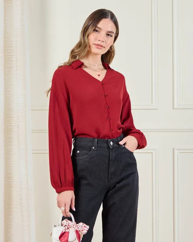 Women Red Casual Blouse sold by Redtag