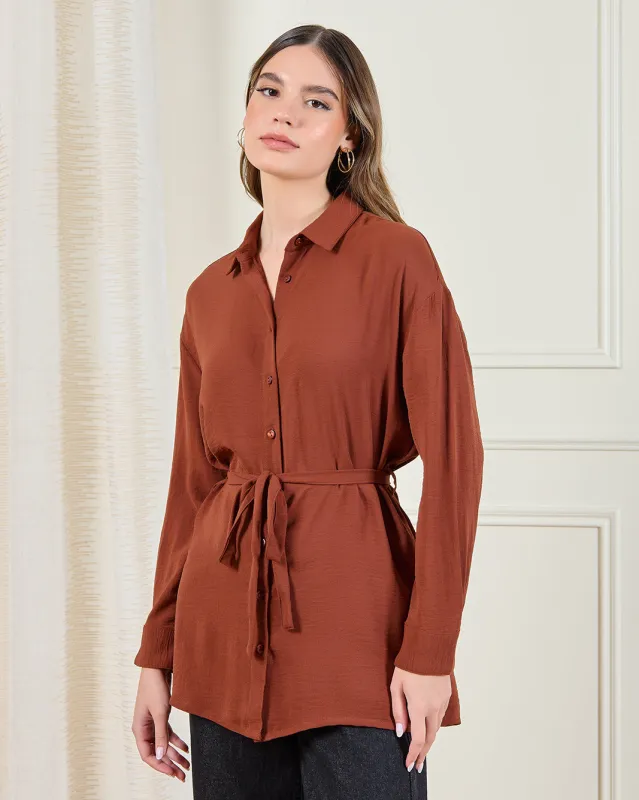 Women Brown Casual Blouse sold by Redtag