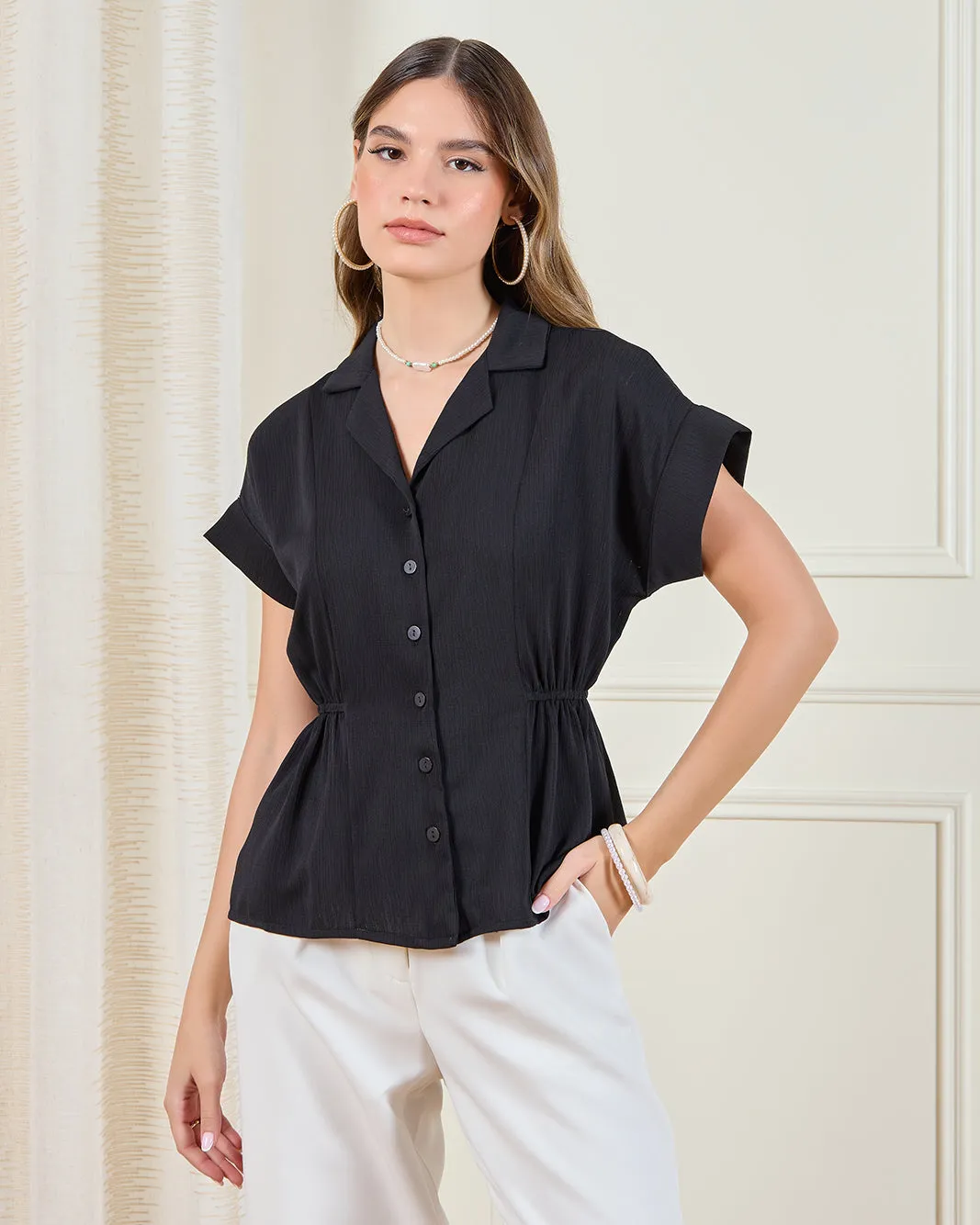 Women Black Casual Blouse sold by Redtag