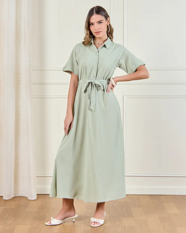 Women Green Casual Dress sold by Redtag