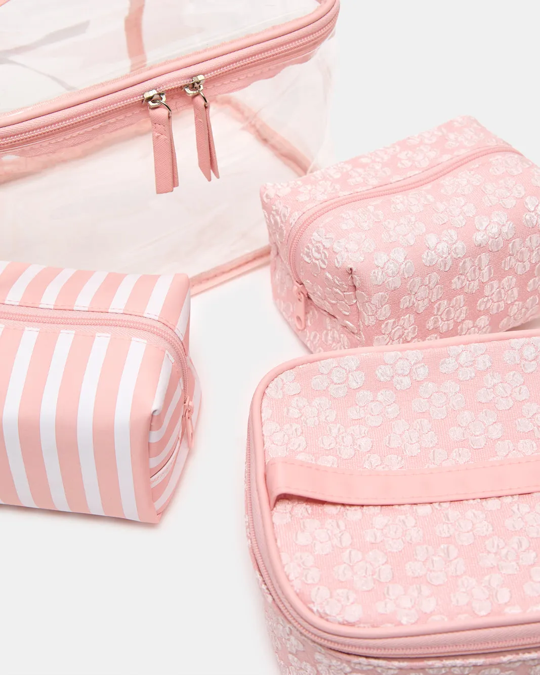 Women Pink Floral Clear Cosmetic Pouches Set sold by Redtag product image thumbnail 4