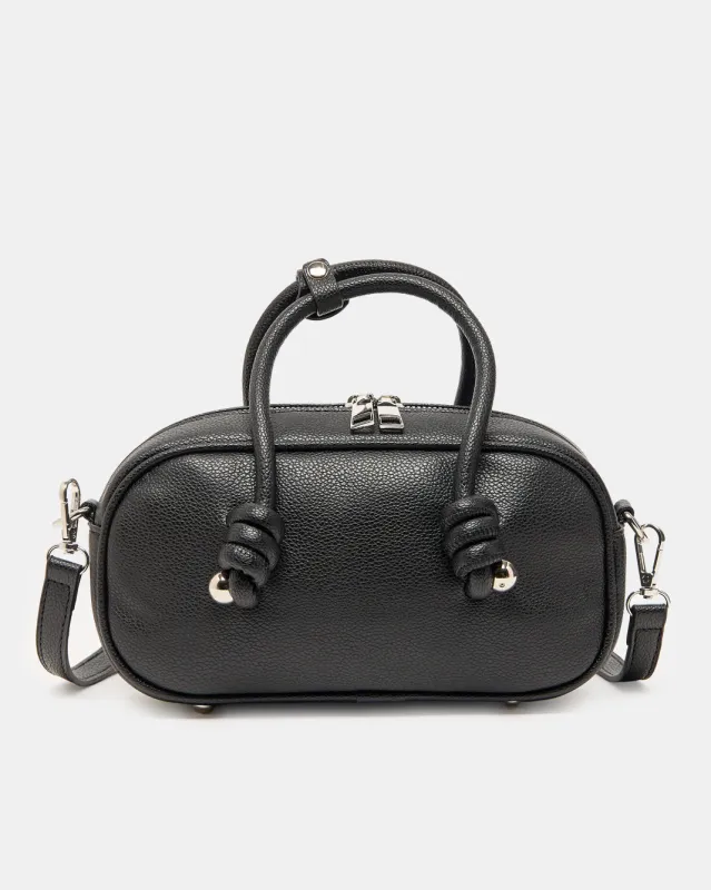 Women Black Handbag with Knot Handle sold by Redtag