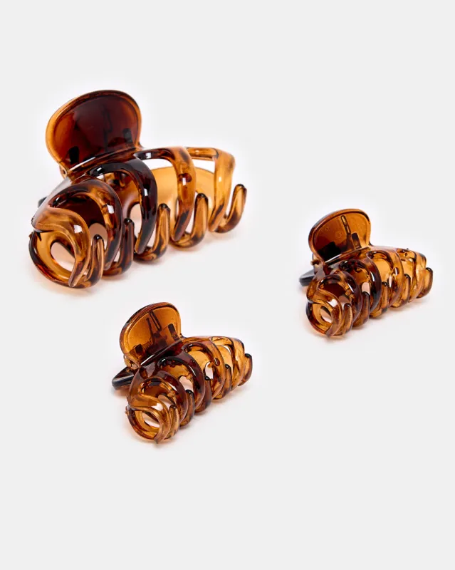 Women Brown Hair Clip Set sold by Redtag