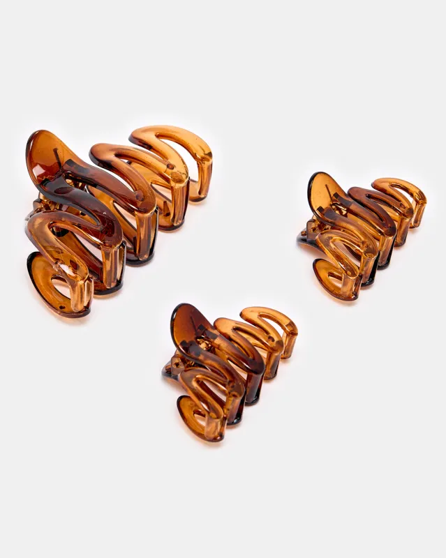 Women Brown Hair Clip Set sold by Redtag