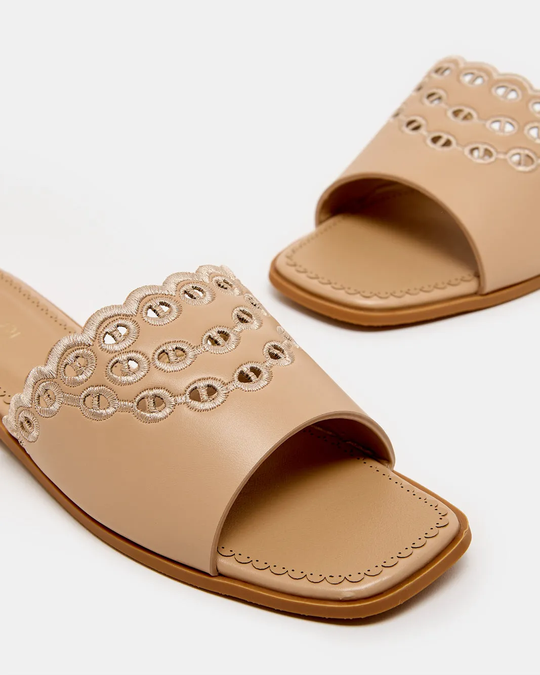 Women Beige Laser Cut Embossed Mule sold by Redtag product image thumbnail 3