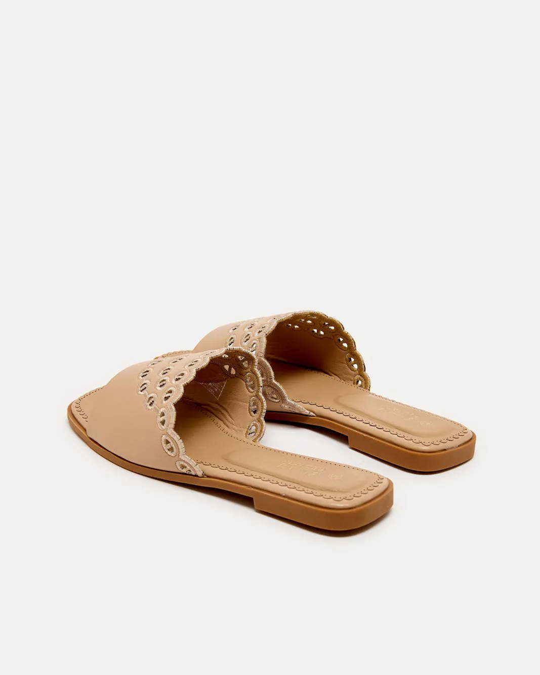 Women Beige Laser Cut Embossed Mule sold by Redtag product image thumbnail 4