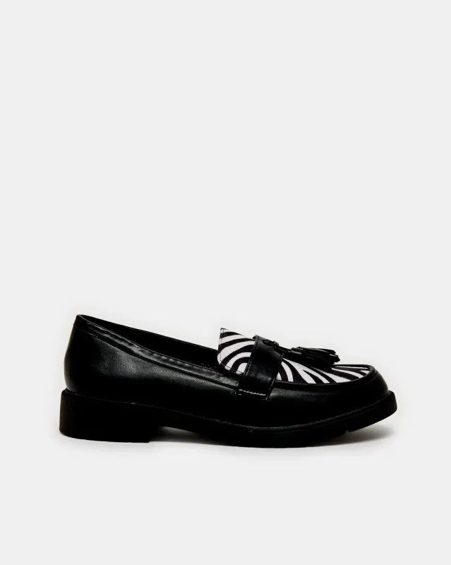 Women Black Zibra Printed Loafer sold by Redtag