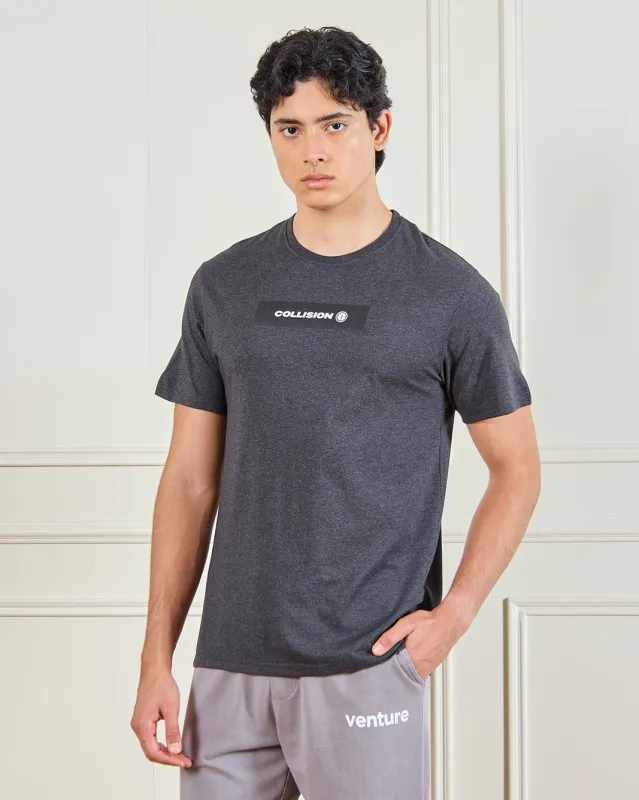 Men Charcoal Graphic T-Shirt sold by Redtag